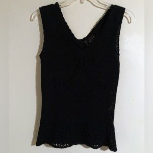 Women’s Etoile Black Open Knit Tank Top Size Small